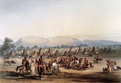 Lager der Piekann-Indianer von George Catlin